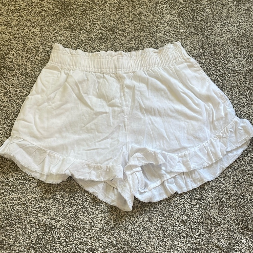 Aerie White Linen Shorts